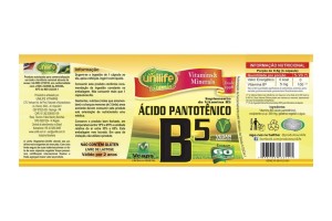 Vitamina B5 Ácido Pantotênico 60 Cápsulas - Unilife