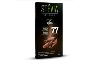 CHOCOLATE AMARGO 77% CACAU COM STÉVIA - STÉVIACHOCO