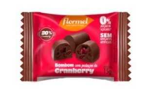 BOMBOM COM PEDAÇOS DE CRANBERRY FLORMEL
